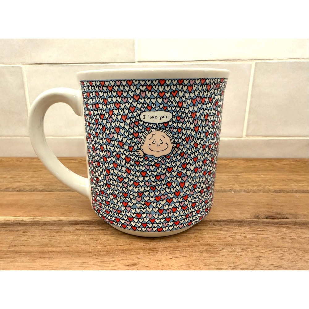 Peanuts Charlie Brown I Love‎ You Hearts Ceramic Coffee Mug Valentine's Day